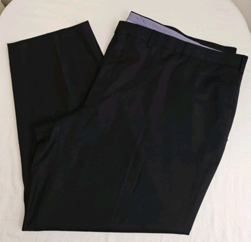 Riviera By Jack Victor Loro Piana 130's Mens Black Armando Dress Pants Sz W56X30